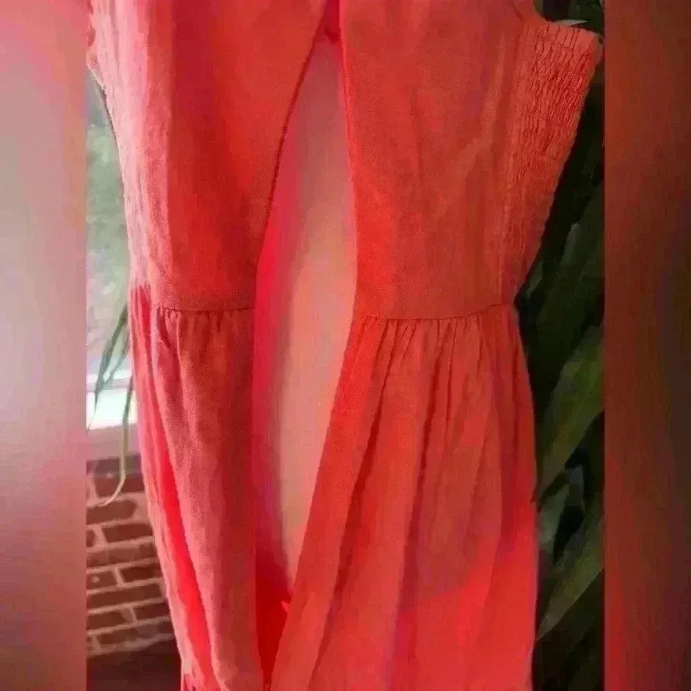 And Now Wear This- Women's Sweetheart-Neck Maxi Dress, Size Medium- Warm Peach - Picture 4 of 8